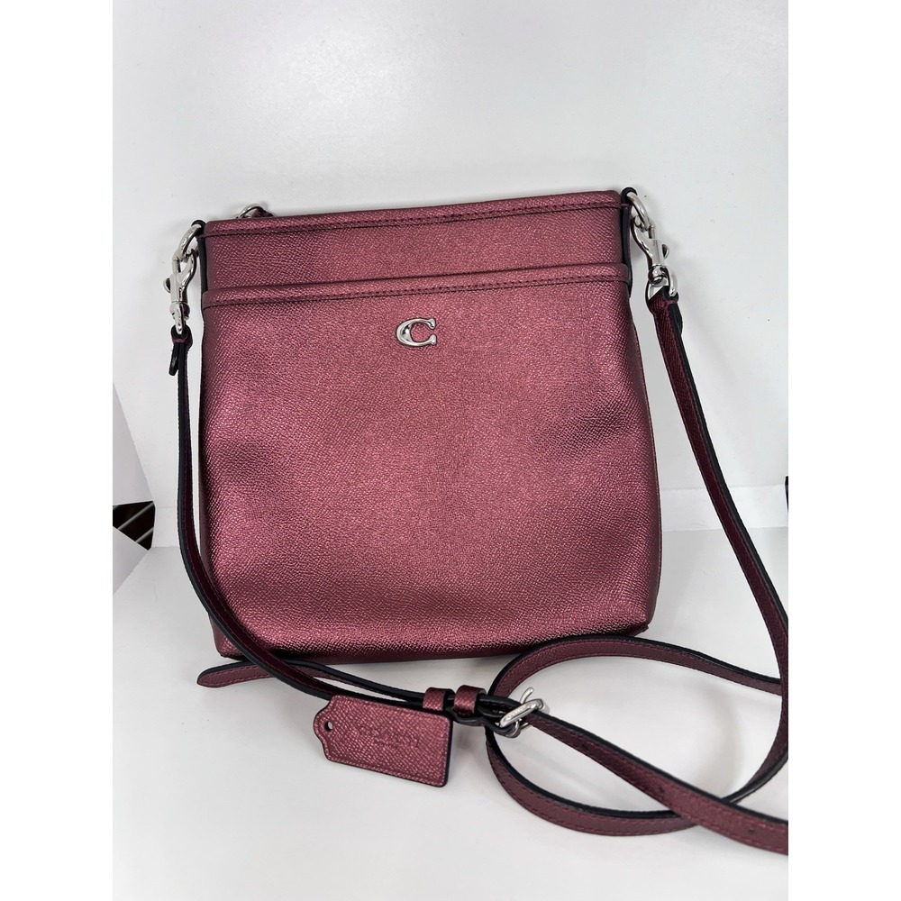 Coach Kitt Messenger Crossbody Bag in Metallic Cherry